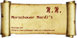 Morschauer Marót névjegykártya